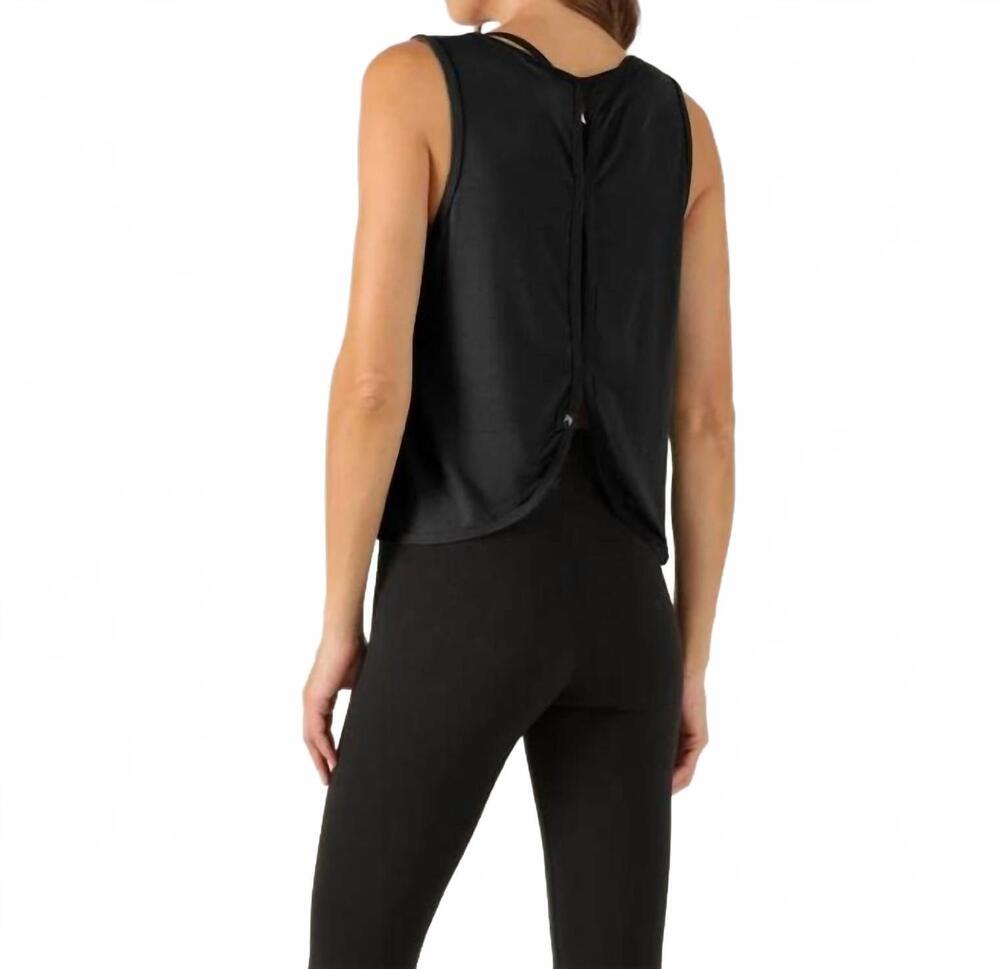NEW GLYDER cut loose tank top in black